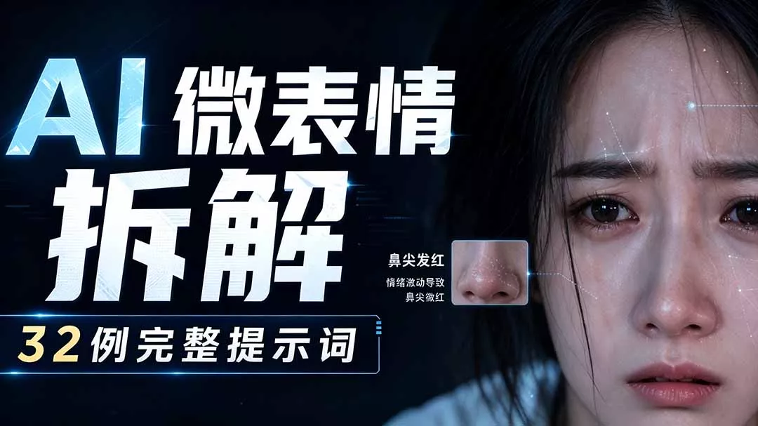 AI微表情拆解提示词合集,精准调控AI角色表情,告别塑料感、AI面瘫脸。祝你网--专注互联网创业.信息差副业研究拒绝割韭菜祝你网