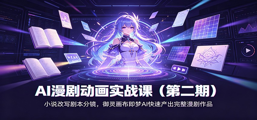 AI漫剧动画实战课(第二期):小说改写剧本分镜,御灵画布即梦AI快速产出完整漫剧作品祝你网--专注互联网创业.信息差副业研究拒绝割韭菜祝你网