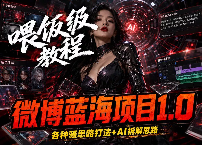 dbbed07c49b5c889399ef5f1e0e48018.webp 微博蓝海项目,各种Sao思路打法+AI引流思路,喂饭级教程