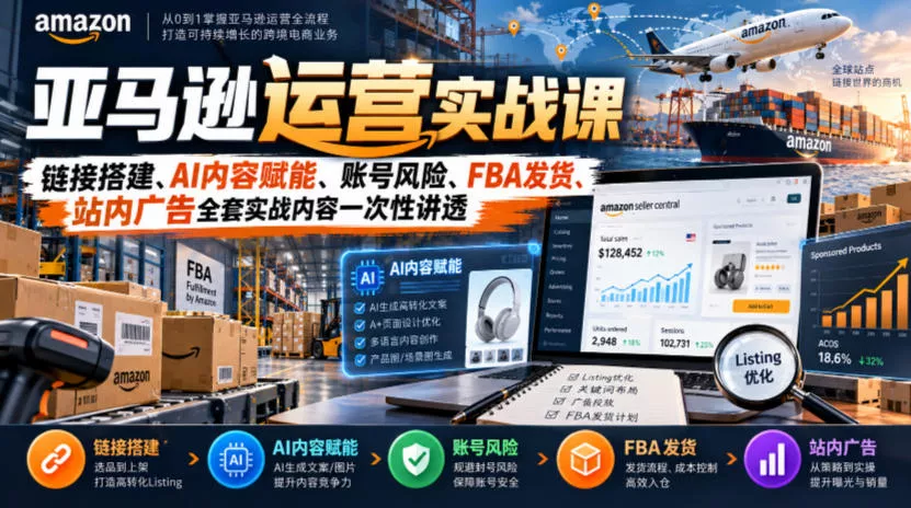 dc47beeb70d16d32e037f118889e21d7.webp 亚马逊运营实战课,链接搭建、AI内容赋能、账号风险、FBA发货、站内广告全套实战内容一次性讲透