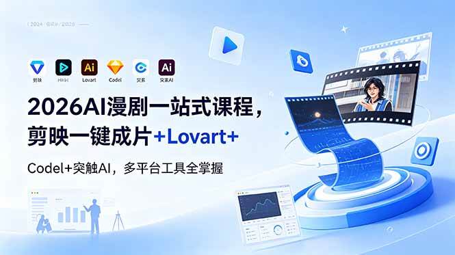（18736期）2026AI 漫剧一站式课程，剪映一键成片+Lovart+Codel+突触AI，多平台工具全掌握祝你网--专注互联网创业.信息差副业研究拒绝割韭菜祝你网