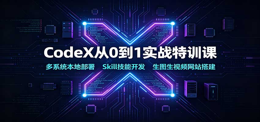 de78423d42837030dc28c48d2c5e7df4.jpeg CodeX从0到1实战特训课:多系统本地部署,Skill技能开发,生图生视频网站搭建