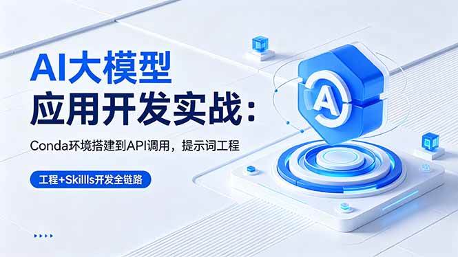 （18518期）AI 大模型应用开发实战：Conda环境搭建到API调用，提示词工程+Skills开发全链路祝你网--专注互联网创业.信息差副业研究拒绝割韭菜祝你网
