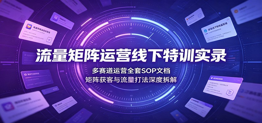dfab862d8a225afbfe401c1758e23801.jpeg 流量矩阵运营线下特训实录:多赛道运营全套SOP文档,矩阵获客与流量打法深度拆解