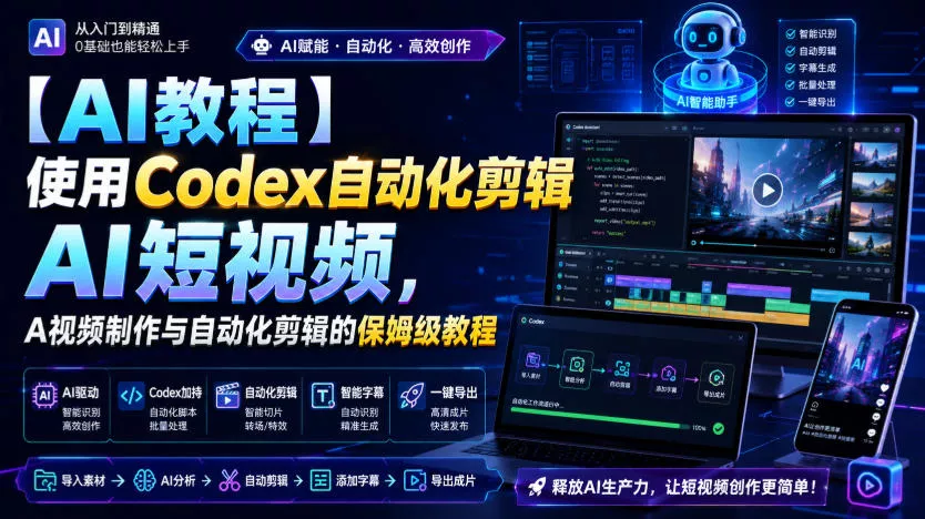 e1256d1518874c46e0663a19e3a38dfd.webp 【AI教程】使用Codex自动化剪辑AI短视频,AI视频制作与自动化剪辑的保姆级教程