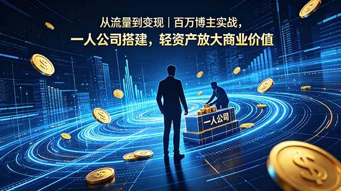 (18645期)从流量到变现|百万博主实战,一人公司搭建,轻资产放大商业价值祝你网--专注互联网创业.信息差副业研究拒绝割韭菜祝你网