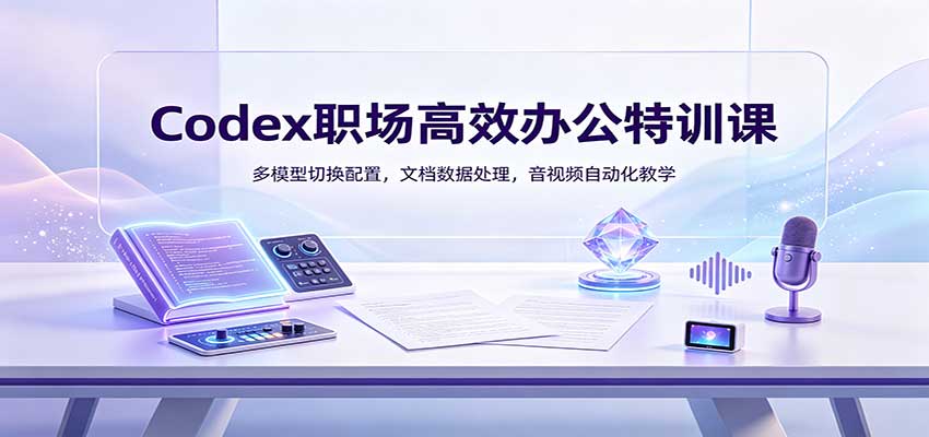 Codex职场高效办公特训课:多模型切换配置,文档数据处理,音视频自动化教学祝你网--专注互联网创业.信息差副业研究拒绝割韭菜祝你网