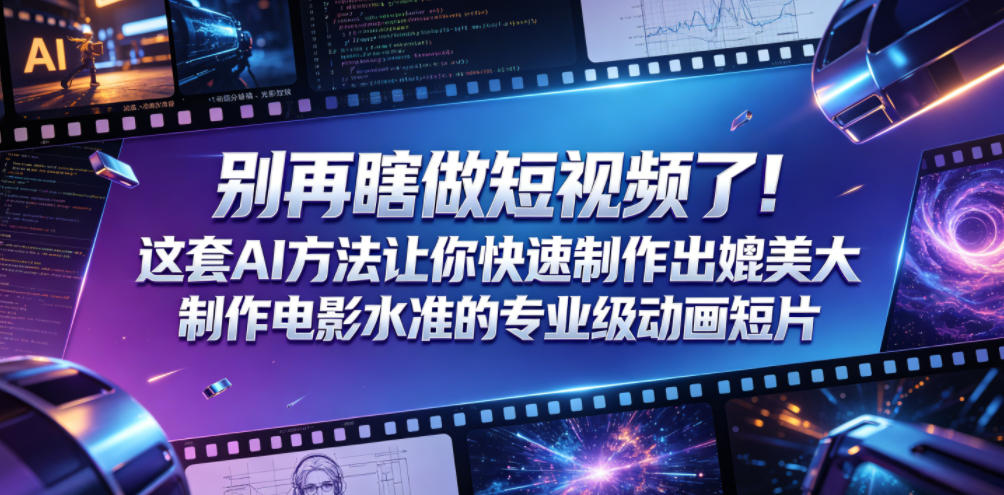 e2a248f1eee4480d107ef396a65c04fc.jpeg 别再瞎做短视频了!这套AI方法让你快速制作出媲美大制作电影水准的专业级动画短片【原创双语字幕】