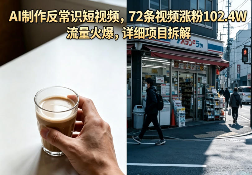 e2b5ca3625441ad62d339b8e973ec27c.jpeg AI制作反常识短视频,72条视频涨粉102.4W,流量火爆,详细项目拆解