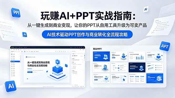 （18448期）玩赚AI+PPT实战指南-更新5月13：从一键生成到商业变现，让你的PPT从自用工具升级为可卖产品祝你网--专注互联网创业.信息差副业研究拒绝割韭菜祝你网