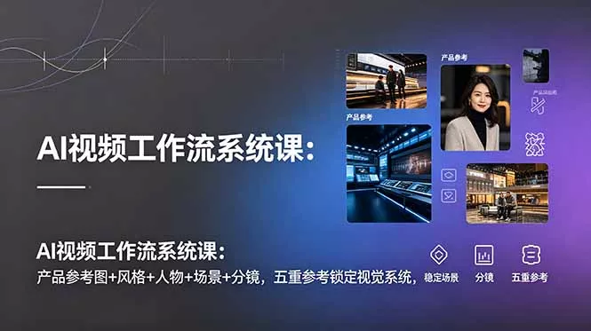 AI视频工作流系统课:产品参考图+风格+人物+场景+分镜,五重参考锁定视觉系统,稳定产出高质量视频祝你网--专注互联网创业.信息差副业研究拒绝割韭菜祝你网