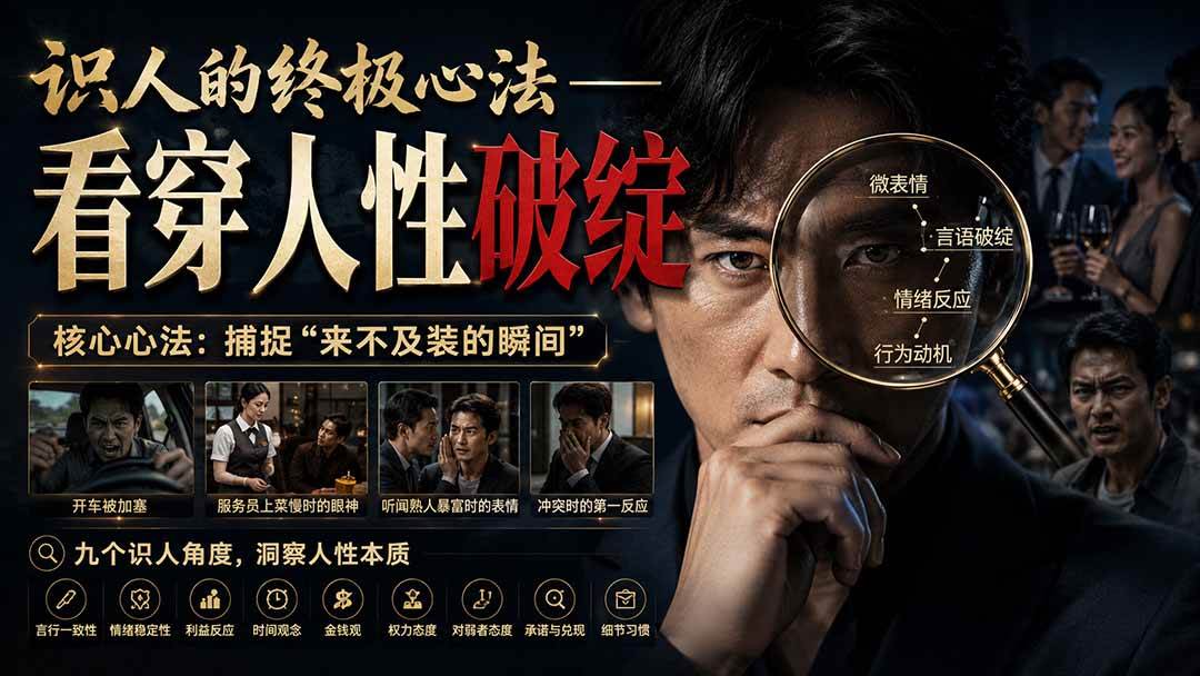 （20300期）付费文章：识人的终极心法——看穿人性破绽祝你网--专注互联网创业.信息差副业研究拒绝割韭菜祝你网