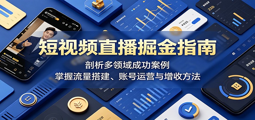 短视频直播掘金指南:剖析多领域成功案例,掌握流量搭建、账号运营与增收方法祝你网--专注互联网创业.信息差副业研究拒绝割韭菜祝你网