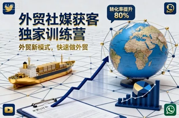 外贸社媒获客独家训练营,外贸新模式,快速做外贸(更新26年08月21日)祝你网--专注互联网创业.信息差副业研究拒绝割韭菜祝你网