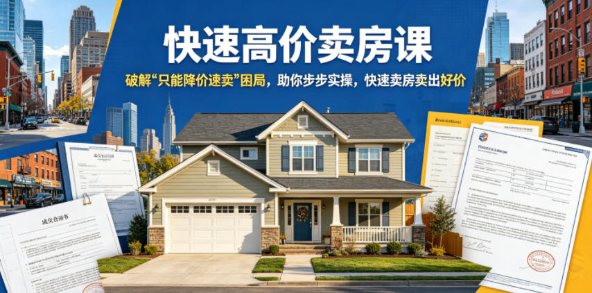 快速高价卖房课,破解“只能降价速卖”困局,助你步步实操,快速卖房卖出好价(更新2026)祝你网--专注互联网创业.信息差副业研究拒绝割韭菜祝你网