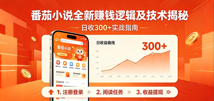 番茄小说全新赚钱逻辑及技术日收300+，小白新书皆可做！无脑赚就行了！祝你网--专注互联网创业.信息差副业研究拒绝割韭菜祝你网
