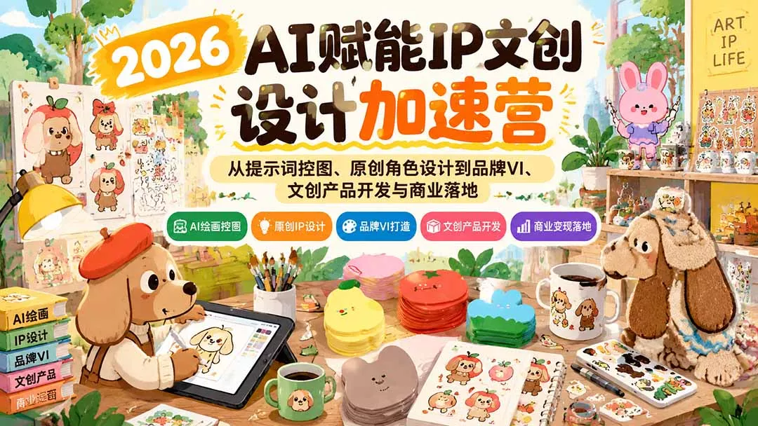 e8241f015cce701124da5c5523576e78.webp 2026AI赋能IP文创设计加速营:从提示词控图、原创角色设计到品牌VI、文创产品开发与商业落地
