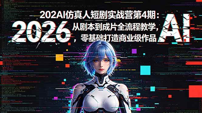 （18656期）2026AI仿真人短剧实战营第4期：从剧本到成片全流程教学，零基础打造商业级作品祝你网--专注互联网创业.信息差副业研究拒绝割韭菜祝你网