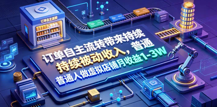 订单自主流转带来持续被动收入，普通人做虚拟店铺月收益1-3W【揭秘】祝你网--专注互联网创业.信息差副业研究拒绝割韭菜祝你网