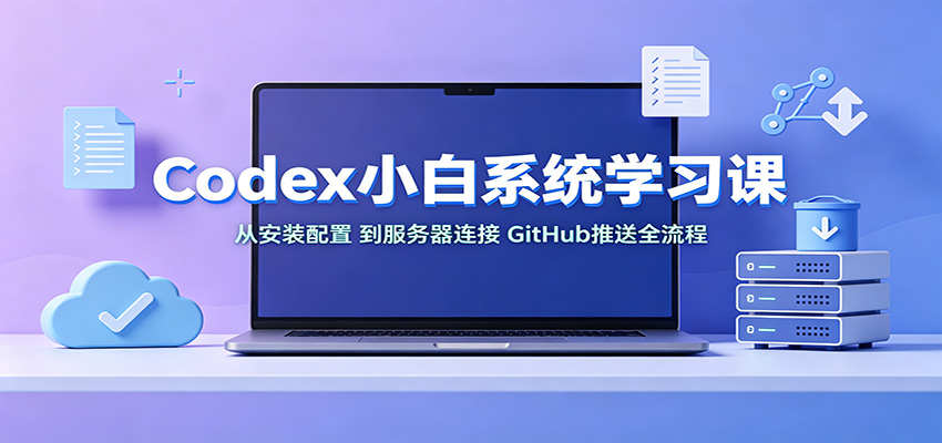 Codex小白系统学习课：小从安装配置，到服务器连接、GitHub推送全流程祝你网--专注互联网创业.信息差副业研究拒绝割韭菜祝你网
