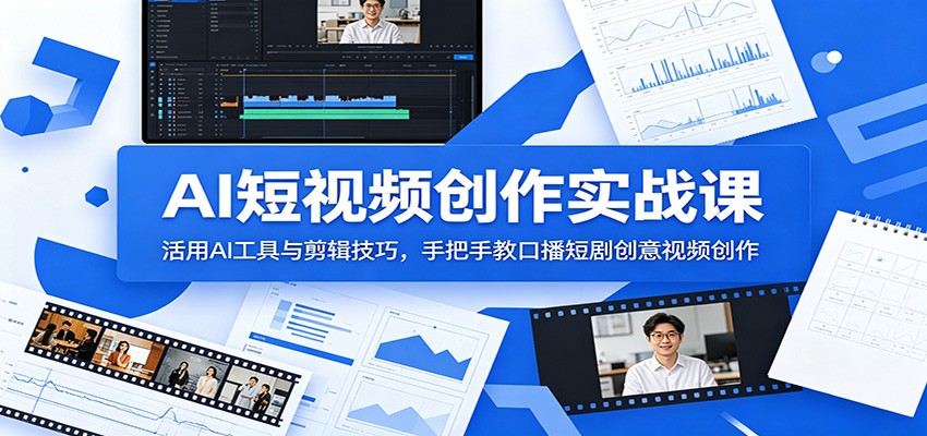 ea44862d19ed40b0fecf864a9380fa24.jpeg AI短视频创作实战课:活用AI工具与剪辑技巧,手把手教口播短剧创意视频创作