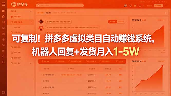 可复制！拼多多虚拟类目自动赚钱系统，机器人回复+发货月入 1-5W祝你网--专注互联网创业.信息差副业研究拒绝割韭菜祝你网