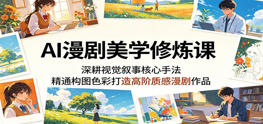 edf209eedf30f4b9b6b5f4a7190ff4db.jpeg AI漫剧美学修炼课:深耕视觉叙事核心手法,精通构图色彩打造高阶质感漫剧作品