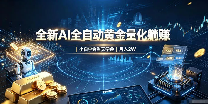 全新AI全自动黄金量化躺賺:小白学会当天学会,月入2W!【揭秘】祝你网--专注互联网创业.信息差副业研究拒绝割韭菜祝你网