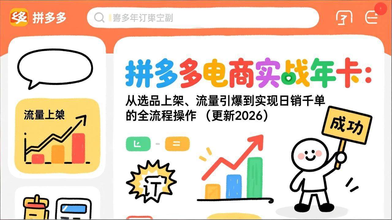 f1d2df269b9941b3f09f45b2327a1d58.jpeg (19839期)拼多多电商实战年卡:从选品上架、流量引爆到实现日销千单的全流程操作(更新2026年8月)