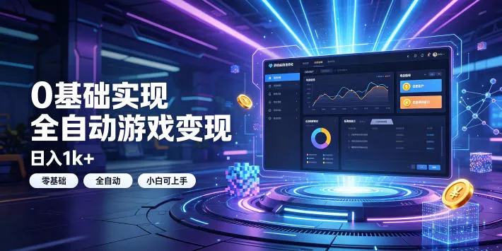 0基础实现全自动游戏变现,日入1k+,小白直接上手搞钱!【揭秘】祝你网--专注互联网创业.信息差副业研究拒绝割韭菜祝你网