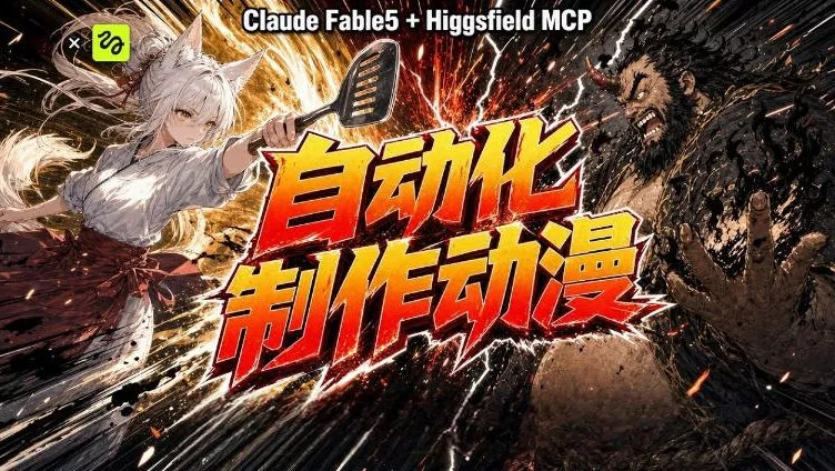 f316f54651c03aef667140cb0a188f90.webp AI自动化动漫制作!Claude Fable 5接入Higgsfield MCP,直接生成完整创意内容