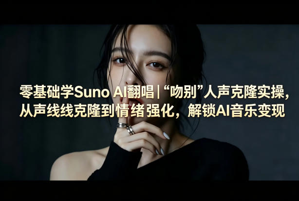 零基础学Suno AI翻唱｜《吻别》人声克隆实操，从声线克隆到情绪强化，解锁AI音乐变现祝你网--专注互联网创业.信息差副业研究拒绝割韭菜祝你网
