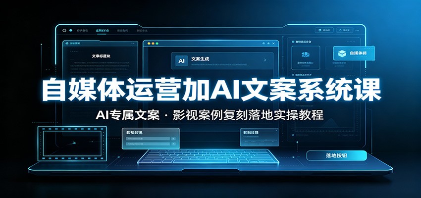 f462dcc9bc1537978b0a8a89c042079e.jpeg 自媒体运营加AI文案系统课::AI专属文案,影视案例复刻落地实操教程