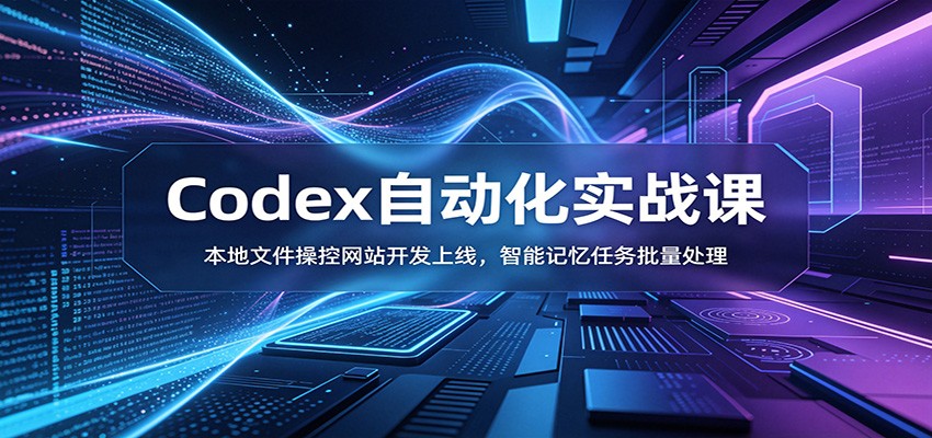 f48e82845d9ebaf17e4f4407b6c551af.jpeg Codex自动化实战课:本地文件操控网站开发上线,智能记忆任务批量处理