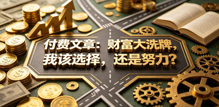 付费文章：财富大洗牌，我该选择，还是努力？祝你网--专注互联网创业.信息差副业研究拒绝割韭菜祝你网
