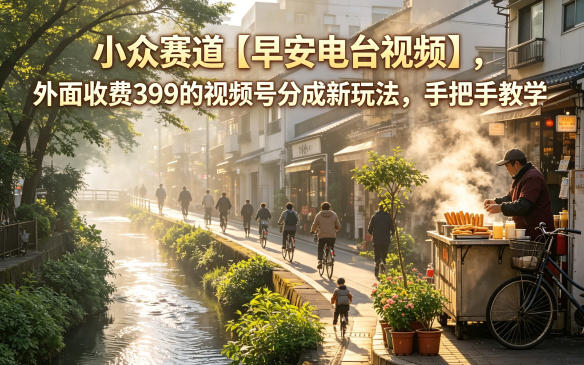 f7b0122e68d05ca9aed2f28d304e23c8.jpeg 小众赛道【早安电台视频】,外面收费399的视频号分成新玩法,手把手教学