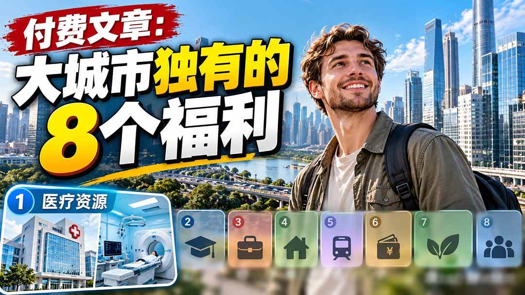 （20848期）付费文章：大城市独有的8个福利祝你网--专注互联网创业.信息差副业研究拒绝割韭菜祝你网