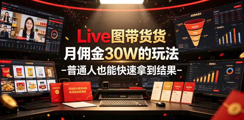 Live图带货月佣金30W的玩法-普通人也能快速拿到结果祝你网--专注互联网创业.信息差副业研究拒绝割韭菜祝你网