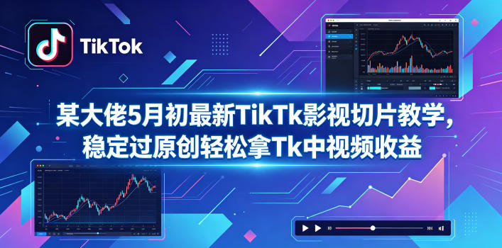 某大佬5月初最新TikTk影视切片教学,稳定过原创轻松拿Tk中视频收益祝你网--专注互联网创业.信息差副业研究拒绝割韭菜祝你网