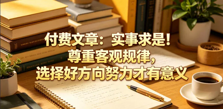 付费文章：实事求是！尊重客观规律，选择好方向努力才有意义祝你网--专注互联网创业.信息差副业研究拒绝割韭菜祝你网