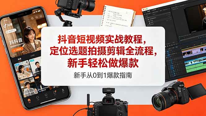 fb7dbf0070c3f2f30ccc21d58de44a1c.jpeg (18524期)抖音短视频实战教程,定位选题拍摄剪辑全流程,新手轻松做爆款