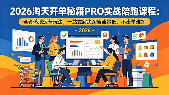 fc96e167d3d7abaaa66cf8dd2a29aaaa.webp 2026淘天开单秘籍PRO实战陪跑课程:全套落地运营玩法,一站式解决淘宝流量低、不出单难题