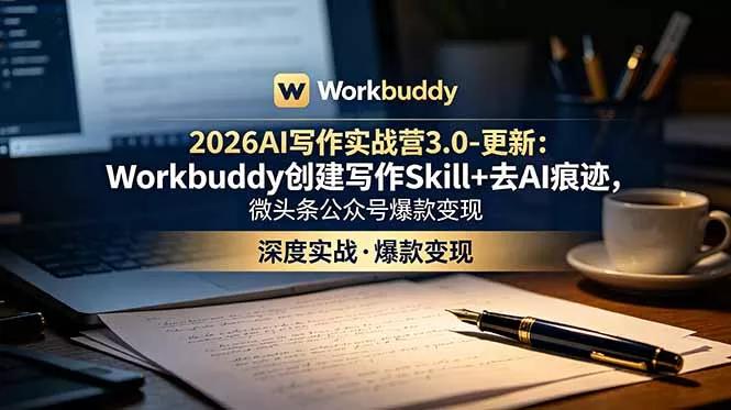 fd12d191b757a76f96e554f6e5e7485e.webp 2026AI写作实战营3.0-更新:Workbuddy创建写作Skill+去AI痕迹,微头条公众号爆款变现
