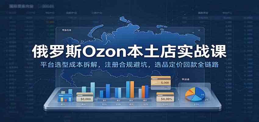 俄罗斯Ozon本土店实战课:平台选型成本拆解,注册合规避坑,选品定价回款全链路祝你网--专注互联网创业.信息差副业研究拒绝割韭菜祝你网