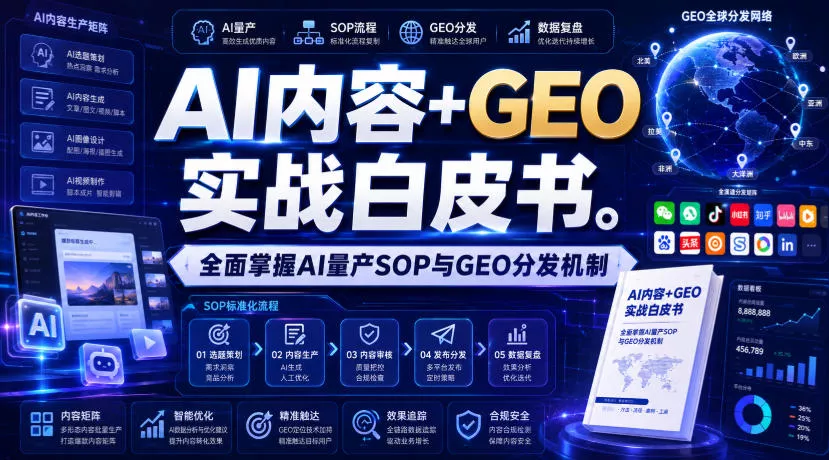 AI内容+GEO实战白皮书,全面掌握AI量产SOP与GEO分发机制【文档】祝你网--专注互联网创业.信息差副业研究拒绝割韭菜祝你网