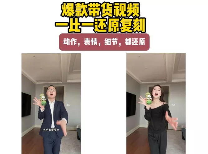 AI带货视频复刻,一比一还原加二创,动作,表情,细节,都还原,新手也能直接套用祝你网--专注互联网创业.信息差副业研究拒绝割韭菜祝你网
