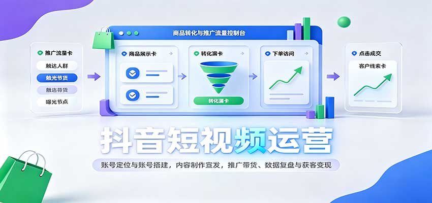 ff022a70df0164ab01fff982354bccf7.jpeg 抖音短视频运营:账号定位与账号搭建,内容制作宣发,推广带货、数据复盘与获客变现