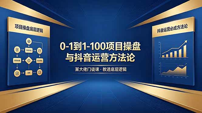 （18382期）0-1到1-100怎么建？某大佬门徒课教透项目操盘底层逻辑+抖音运营必成方法论祝你网--专注互联网创业.信息差副业研究拒绝割韭菜祝你网